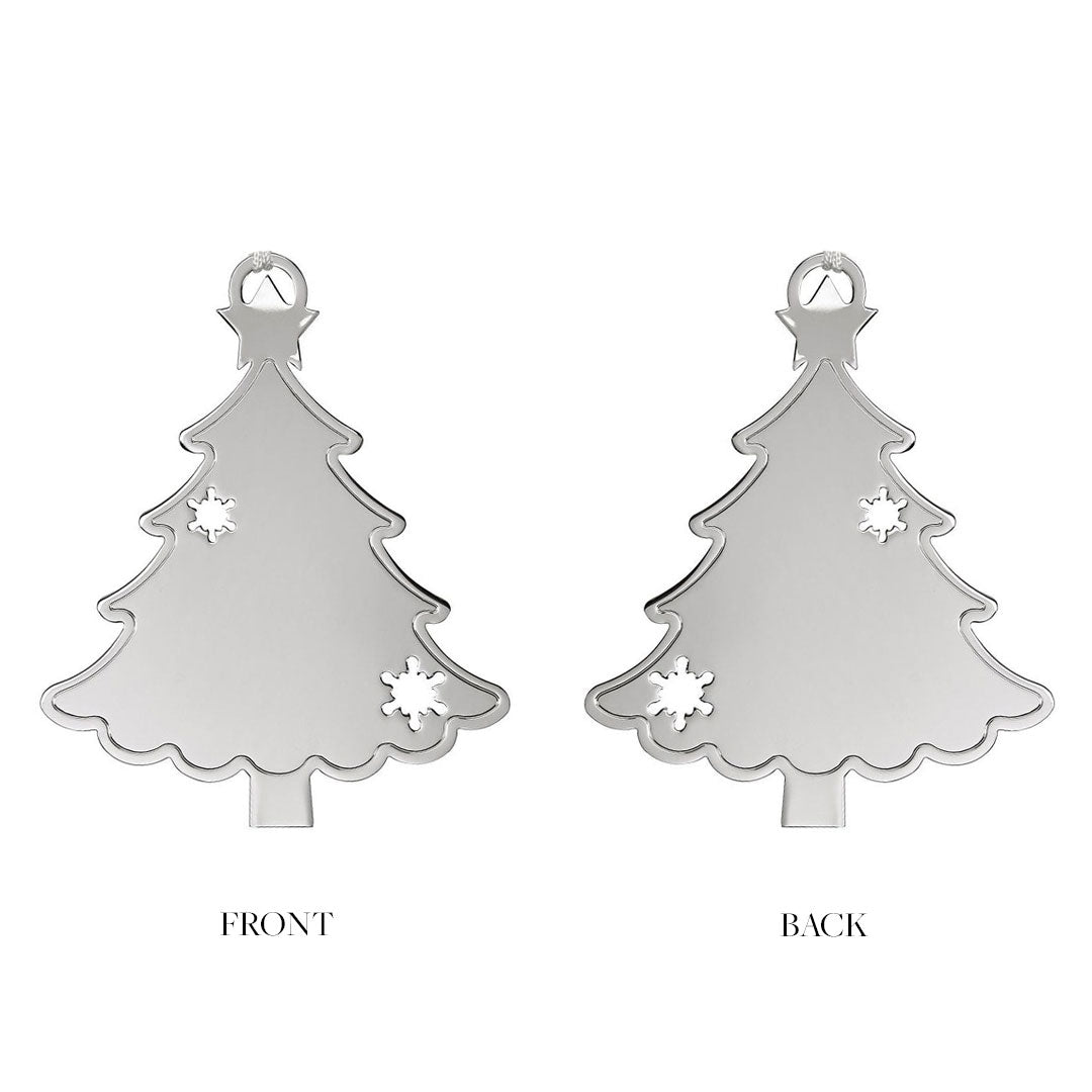 Personalized Holiday Tree Ornament front and back for personalization