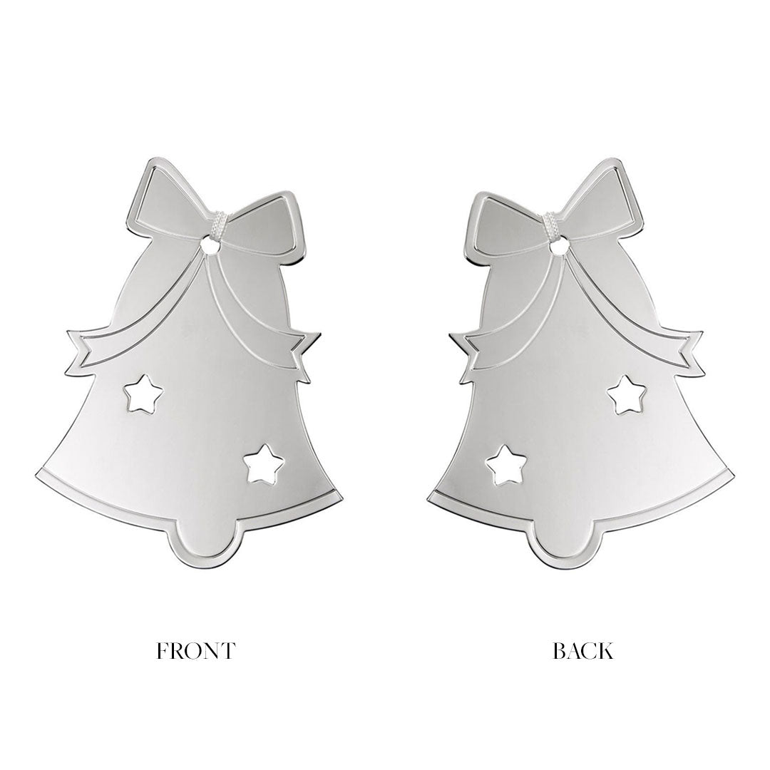 Personalized Holiday Bell Ornament front and back for personalization