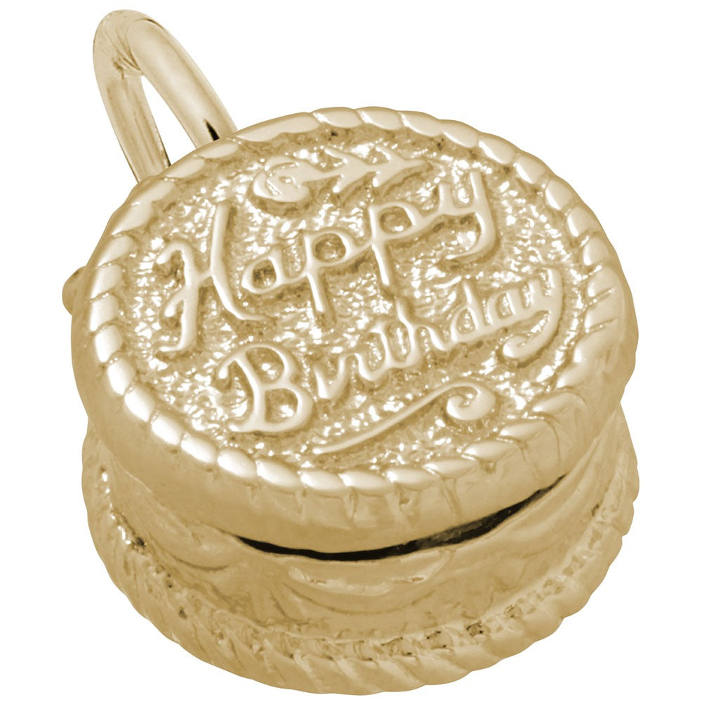 14K Yellow Gold Happy Birthday Cake Charm