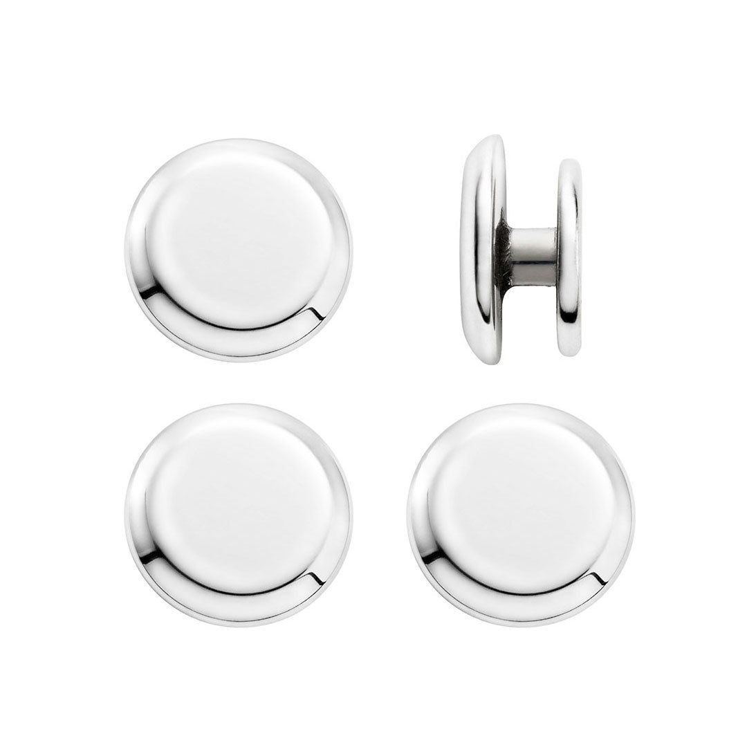 Sterling Silver Round Bevel Edge Shirt Studs