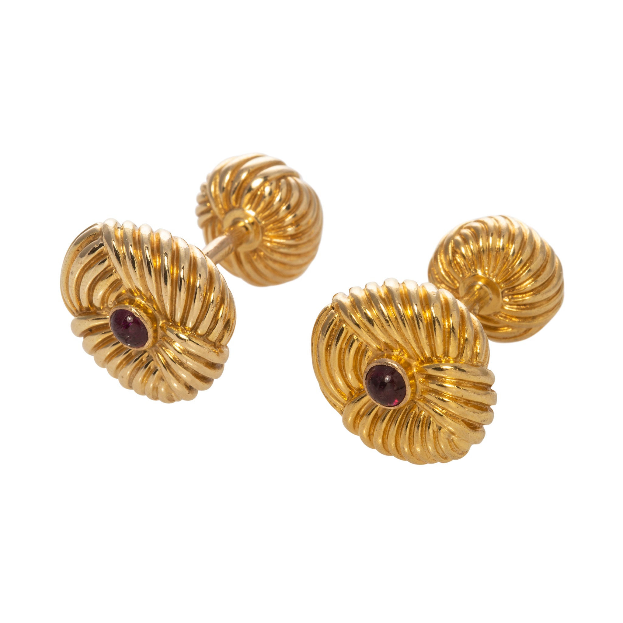 Estate Tiffany & Co Schlumberger Ruby 18K Gold Cufflinks