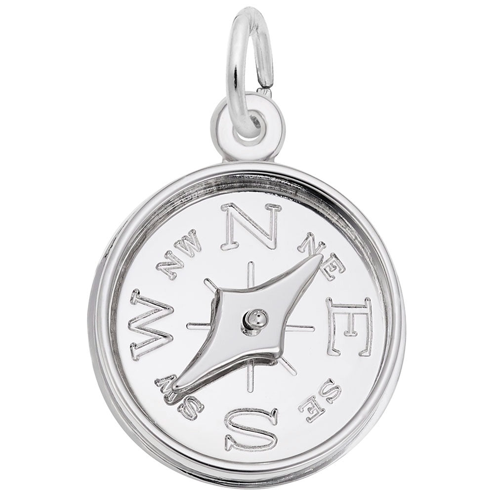 Sterling Silver Compass with Needle Charm