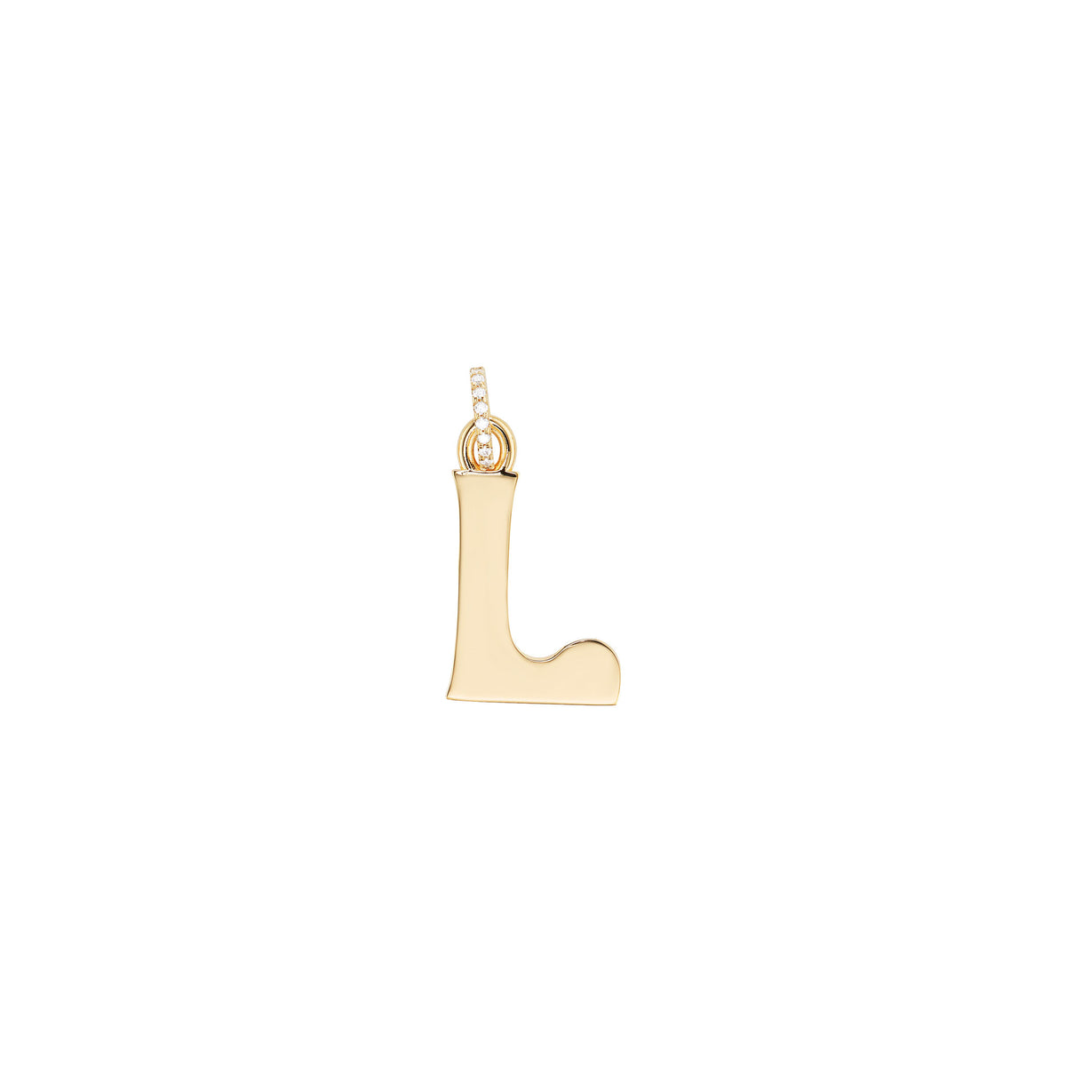 Marlo Laz Pavé Diamond Bail Letter Charm L