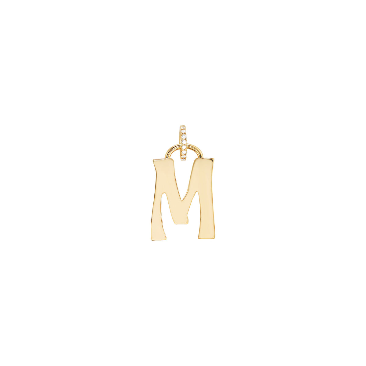 Marlo Laz Pavé Diamond Bail Letter Charm M