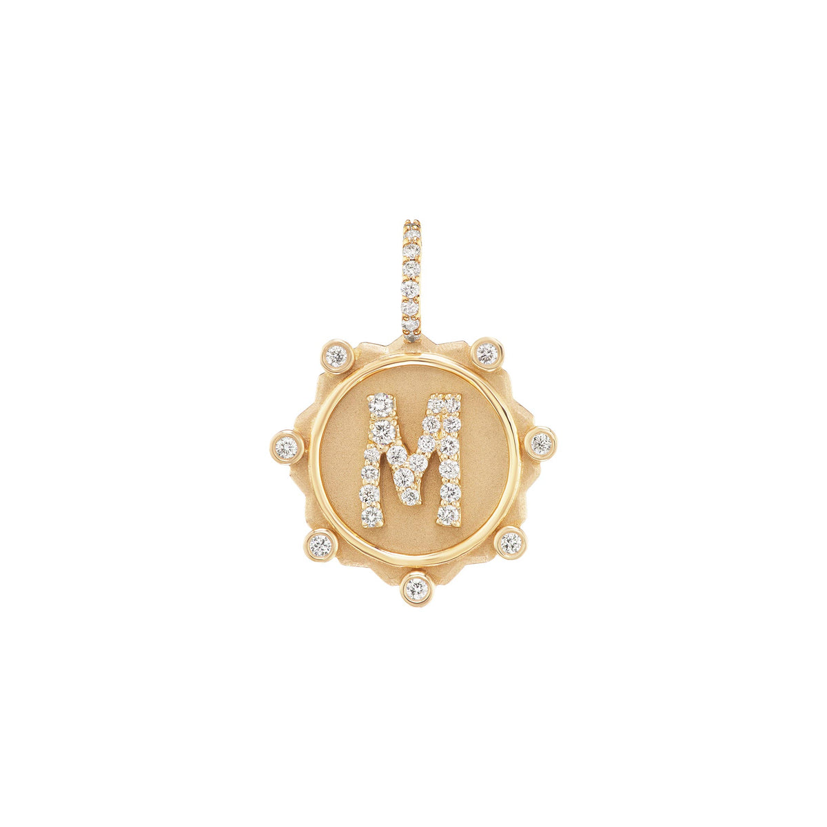 Marlo Laz Pavé Diamond Alphabet Coin Charm M