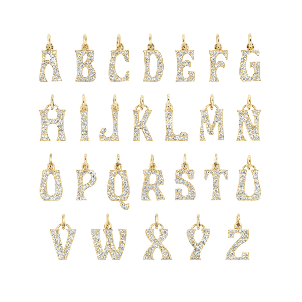 Marlo Laz Pavé Diamond Letter Charm Alphabet