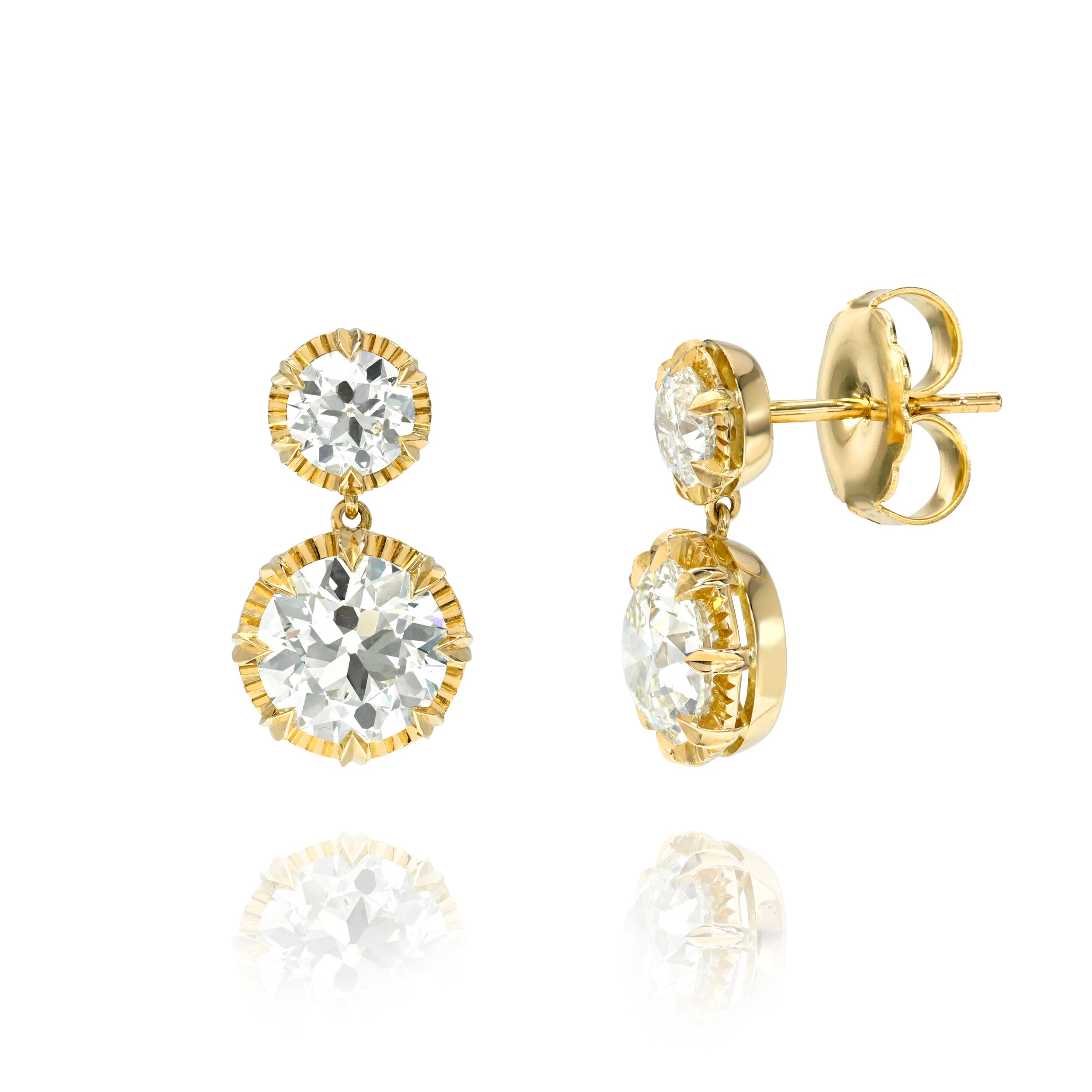Single Stone Arielle Double Drop Earrings