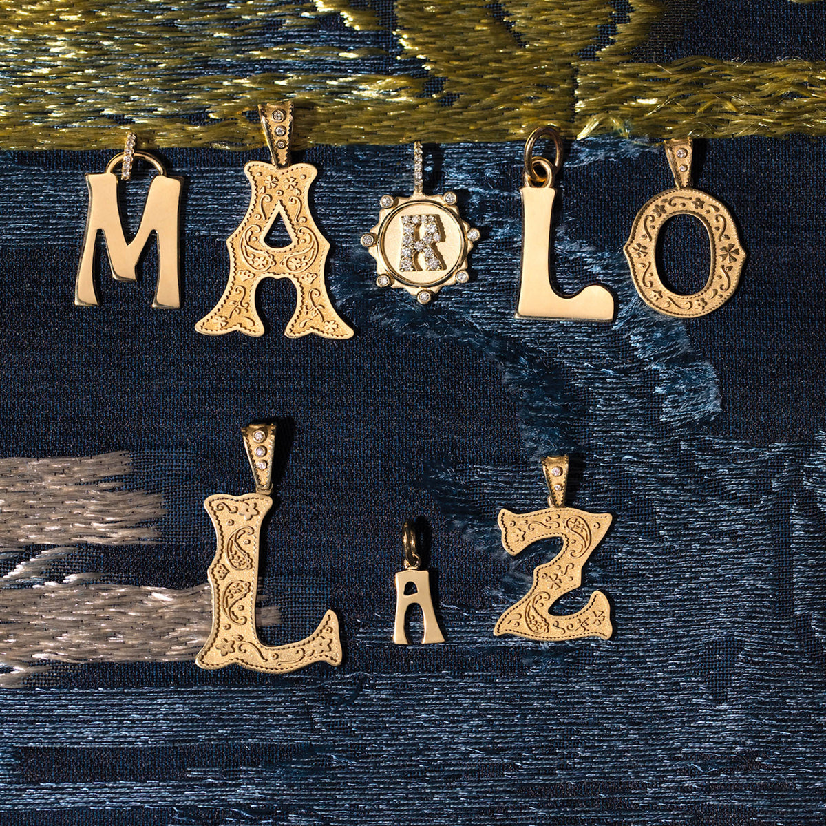 Marlo Laz Pavé Diamond Alphabet Coin Charm