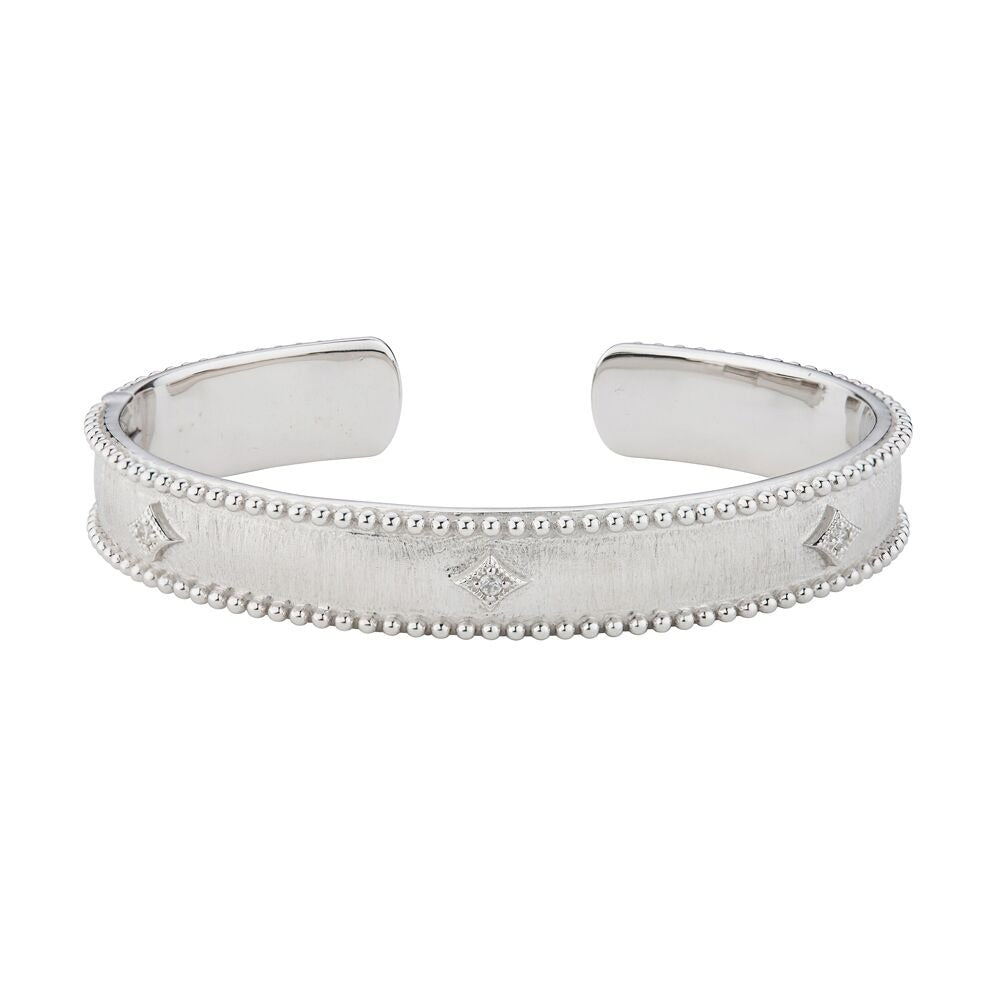 Jude Frances Sterling Silver Narrow Beaded Kite Cuff