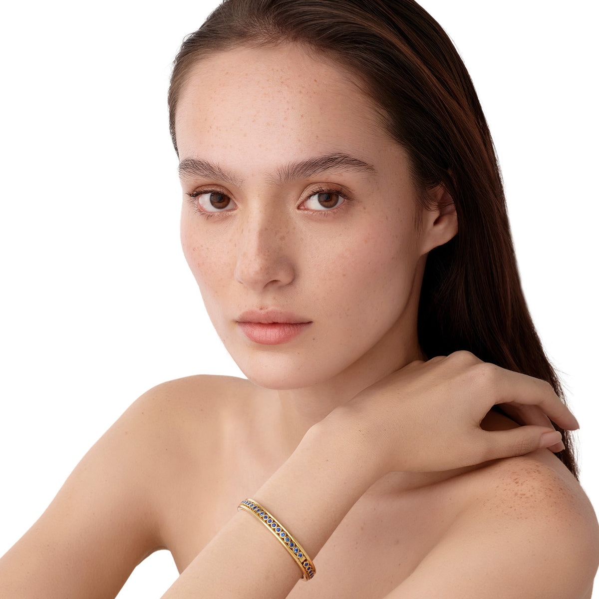 Temple St. Clair Eternity Blue Sapphire Bangle Bracelet