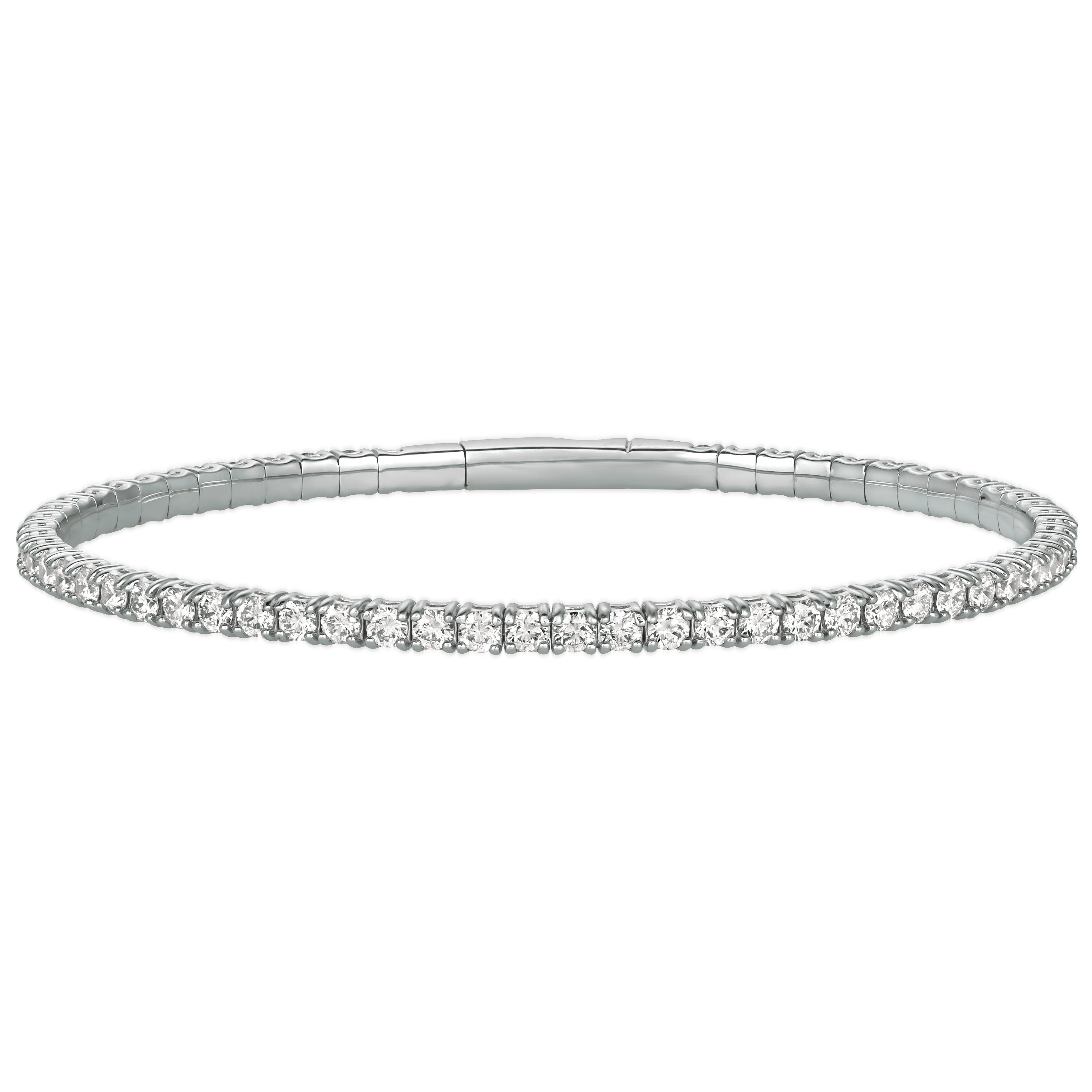 3ctw Diamond 14K White Gold Flexible Tennis Bangle