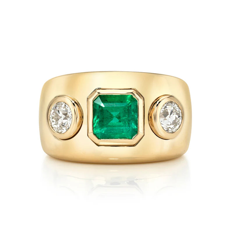 Single Stone Emerald Beaux Ring