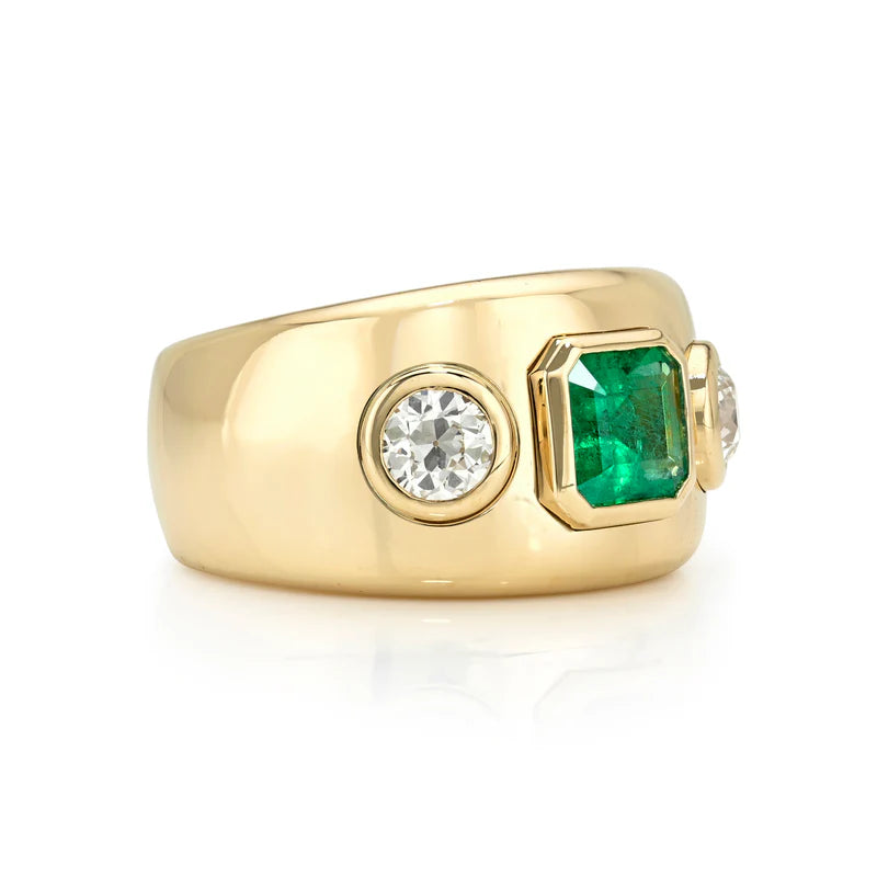 Single Stone Emerald Beaux Ring