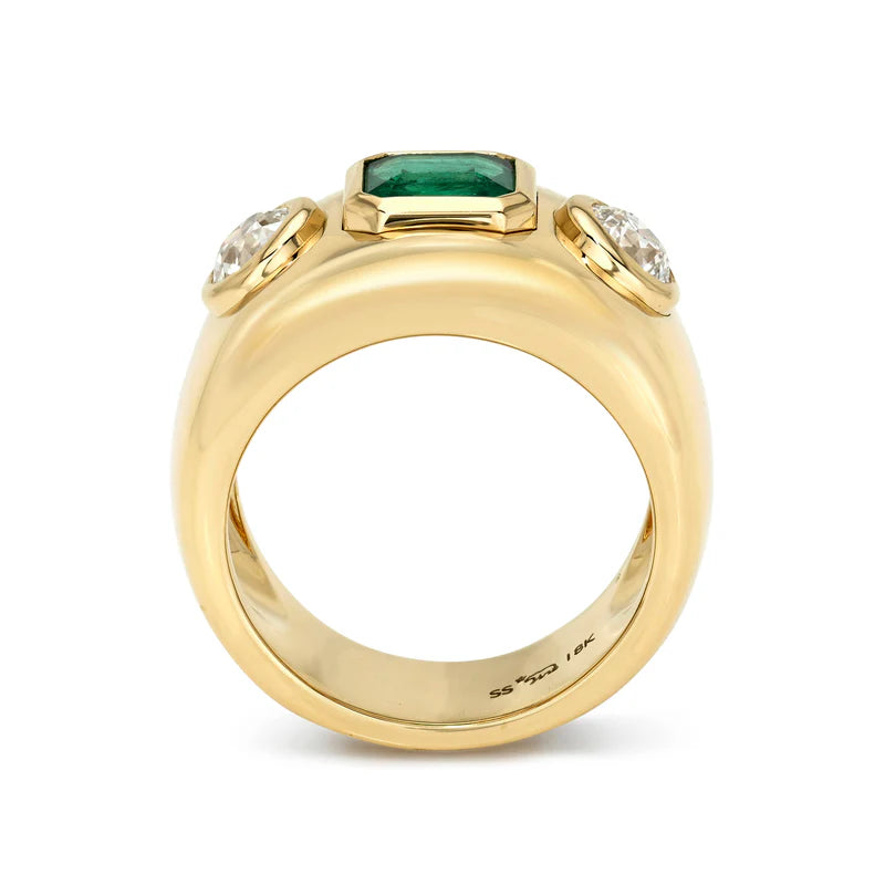 Single Stone Emerald Beaux Ring