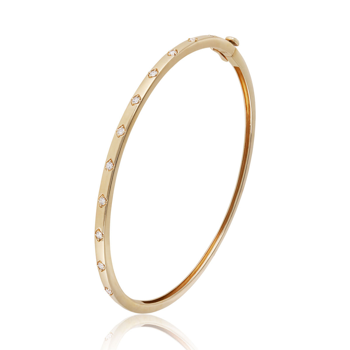 .19ctw Diamond Star 14K Yellow Gold Bangle