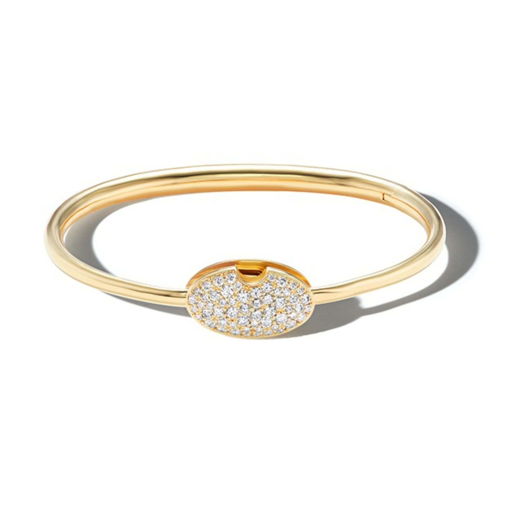 Marla Aaron 18K Yellow Gold Stoned Oval Musgrave Bangle