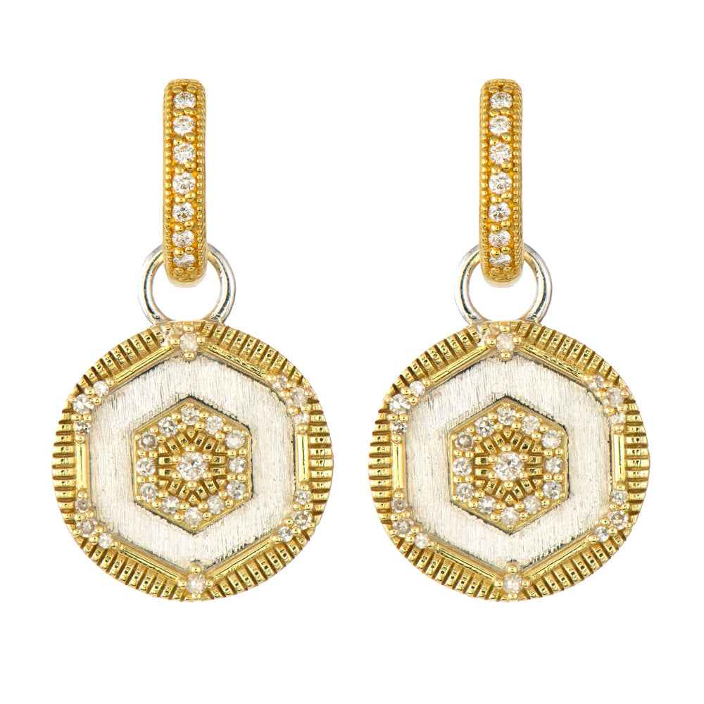 Jude Frances Mixed Metal Hexagon Disc Earring Charms