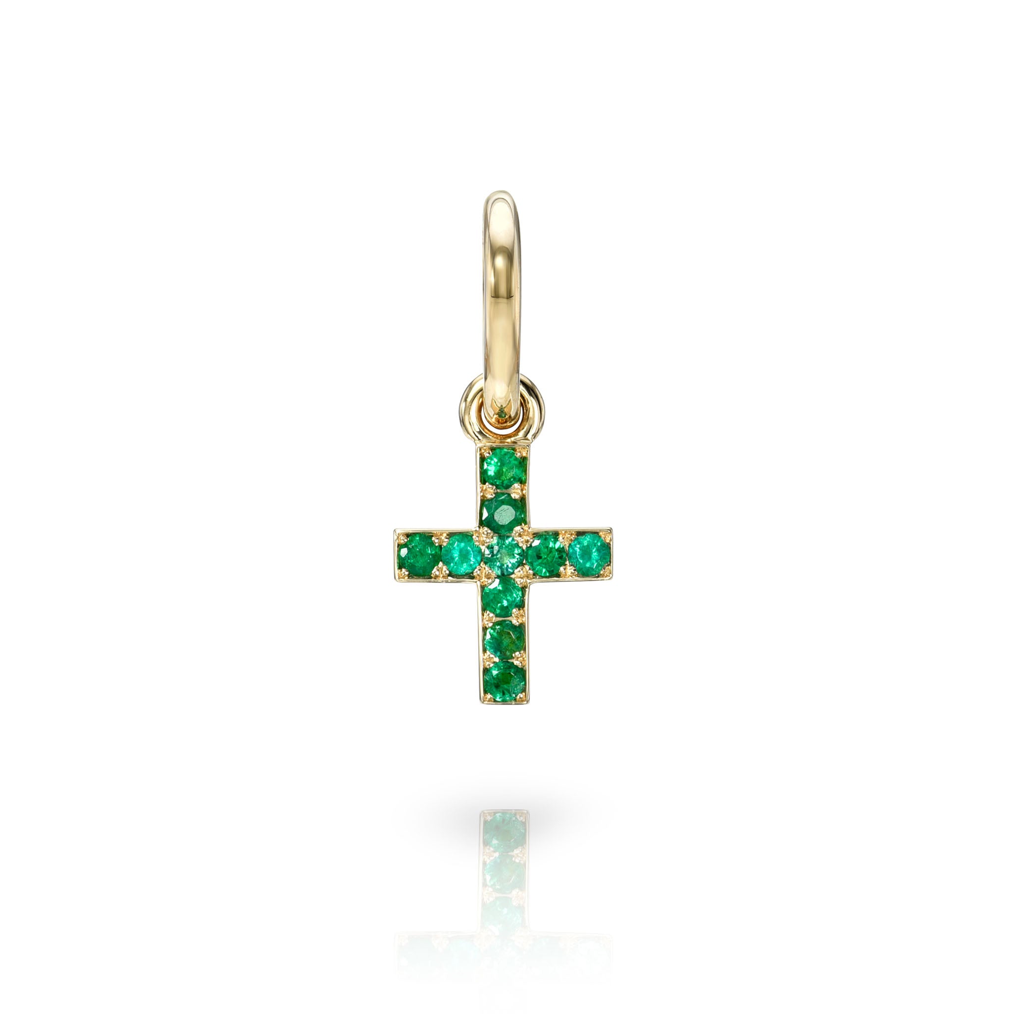 Single Stone Emerald Mini Pavé Carmela Cross