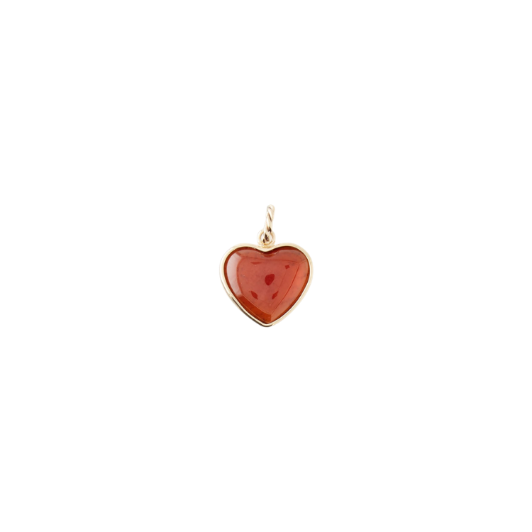 Clara Williams 14K Gold Garnet Heart Cabochon Charm