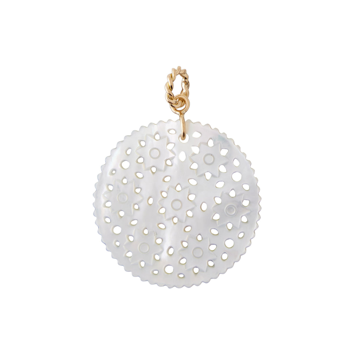 Clara Williams Carved Mother-of-Pearl Disc Charm