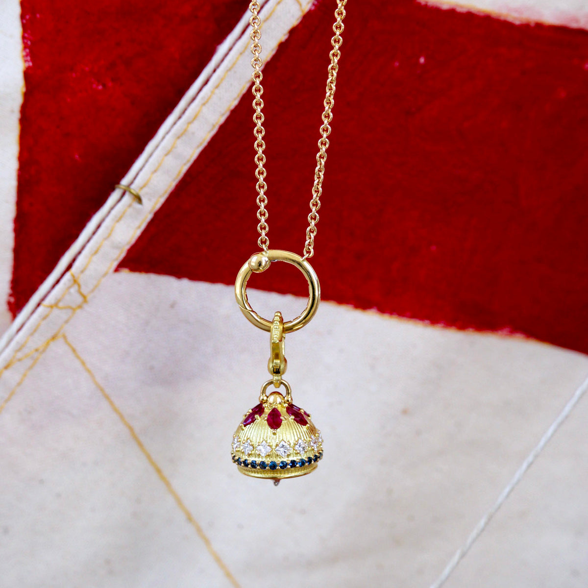 Paul Morelli Ruby, Diamond & Sapphire Meditation Bell 14mm