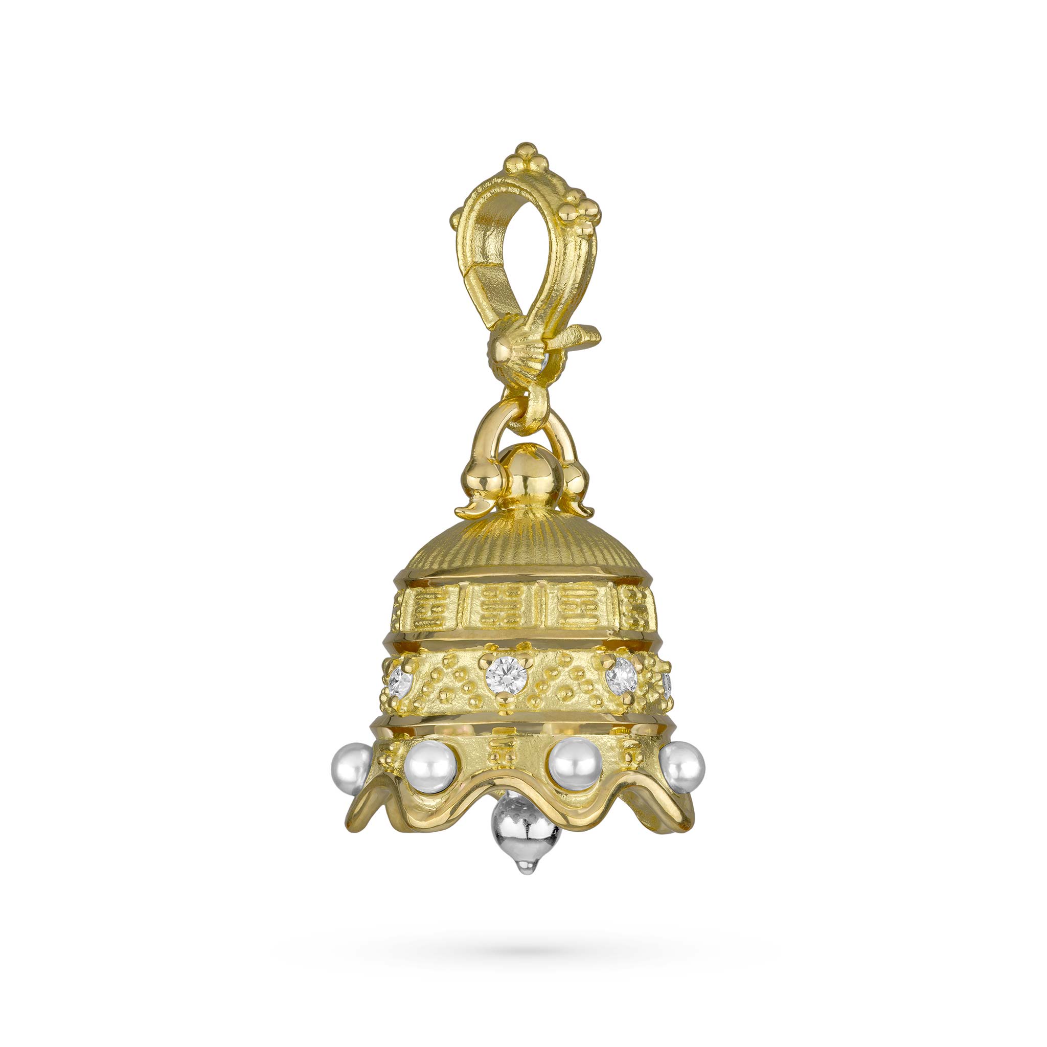 Paul Morelli Pearl & Diamond Stone Temple Meditation Bell