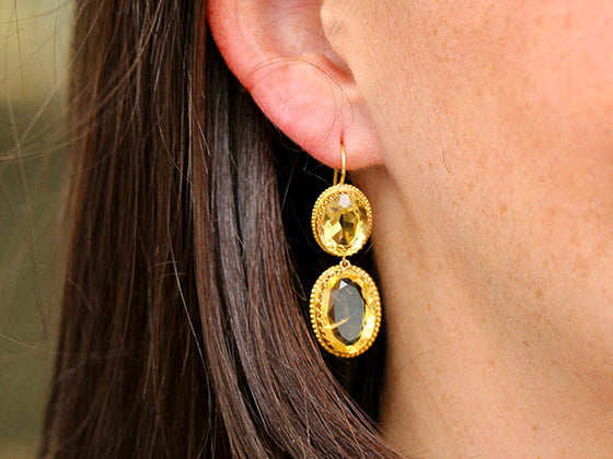 a close up of a woman's ear