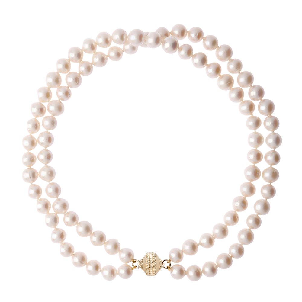 Clara Williams Classic Duet Pearl Double Strand Necklace