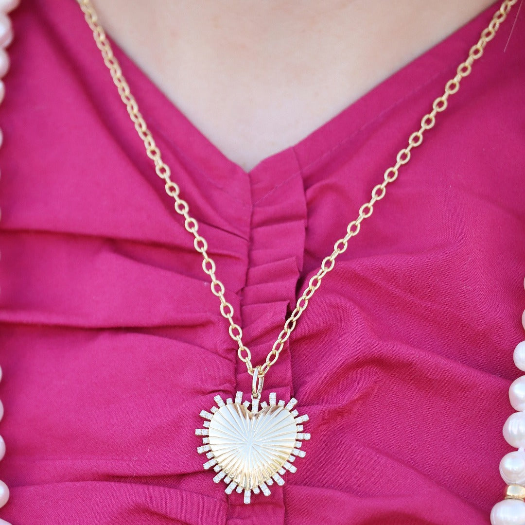 Diamond 14K Gold Heart Pendant Necklace