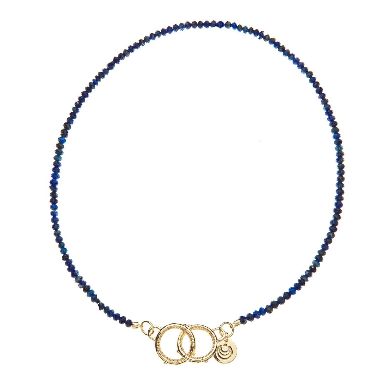 Jane Win Diamond-Cut Lapis Beaded Lariat Necklace 19"