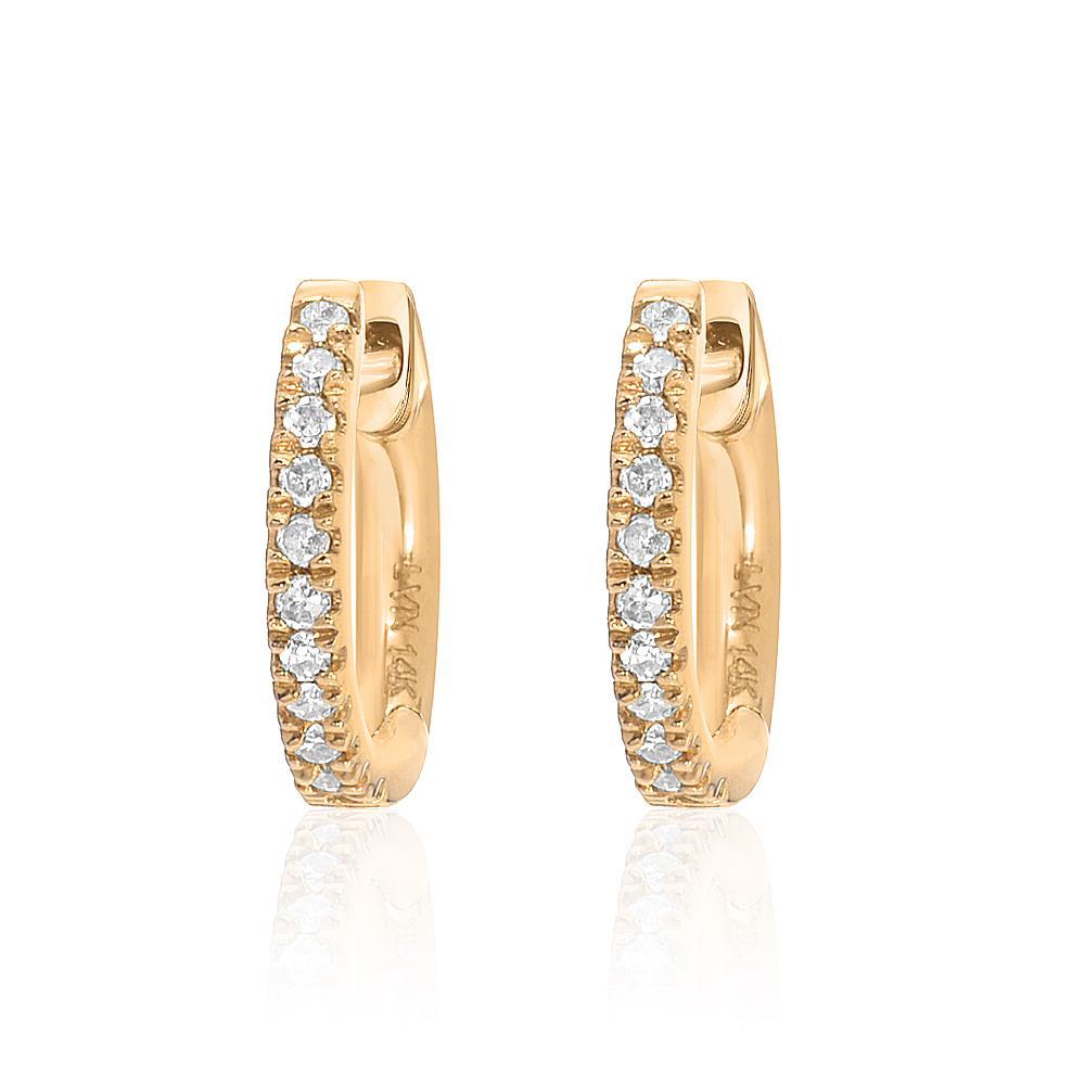 Diamond 14K Yellow Gold 5.5mm Petite Huggie Earrings