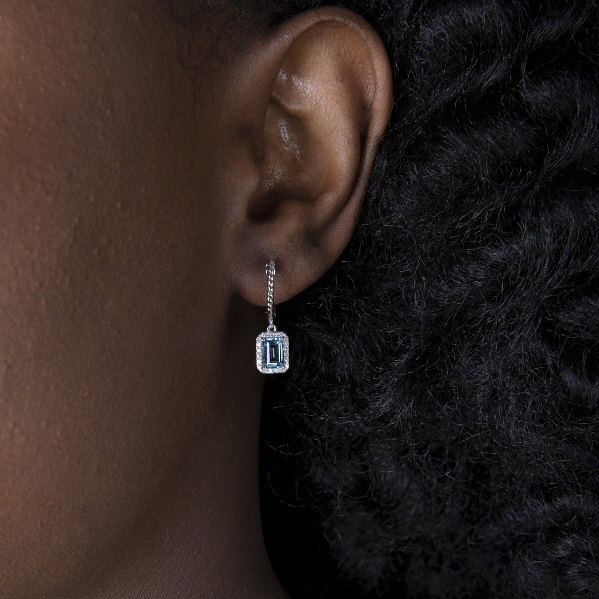 Amethyst & Diamond Frame 14K Rose Gold Dangle Earrings