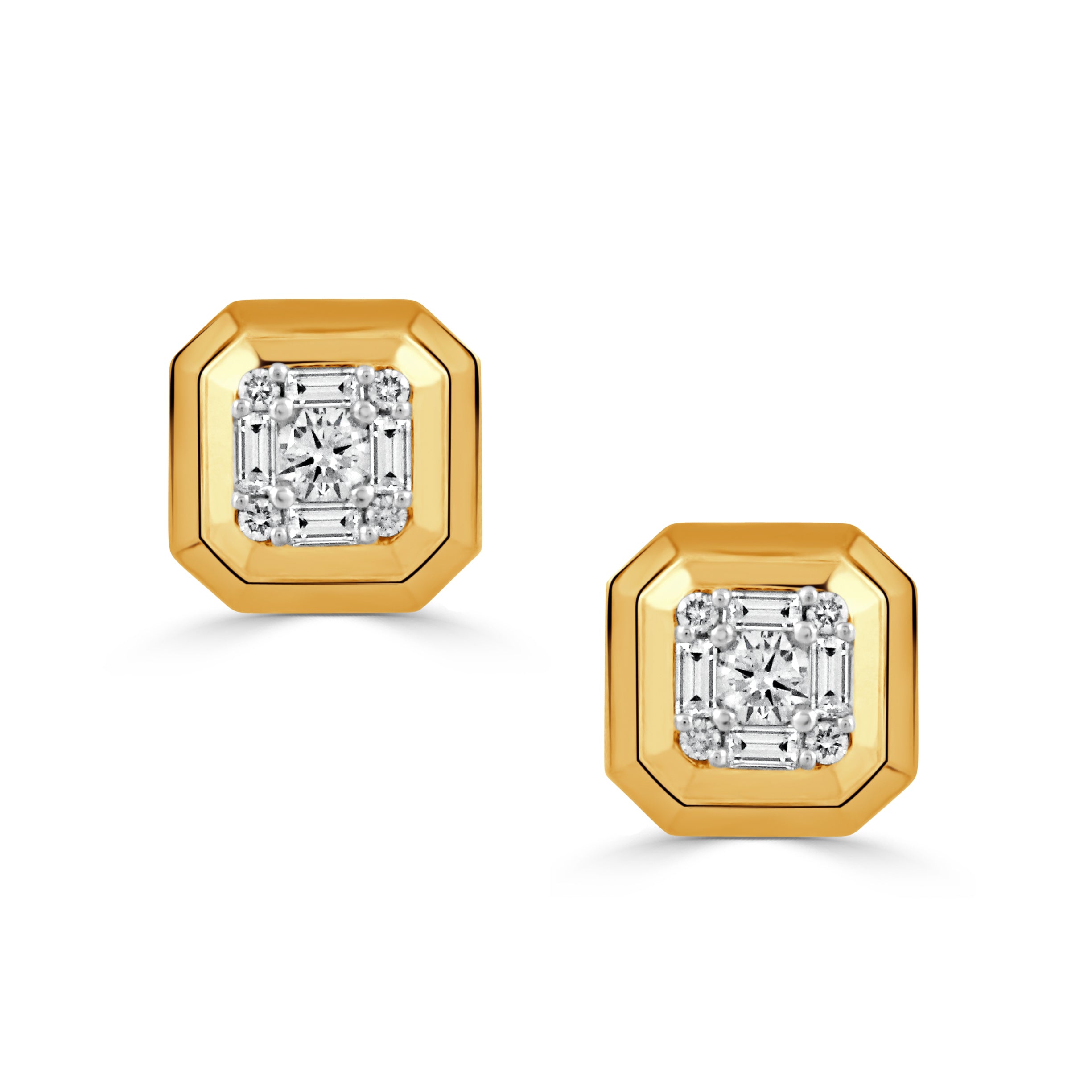 .52ctw Diamond Invisible Set 18K Gold Stud Earrings