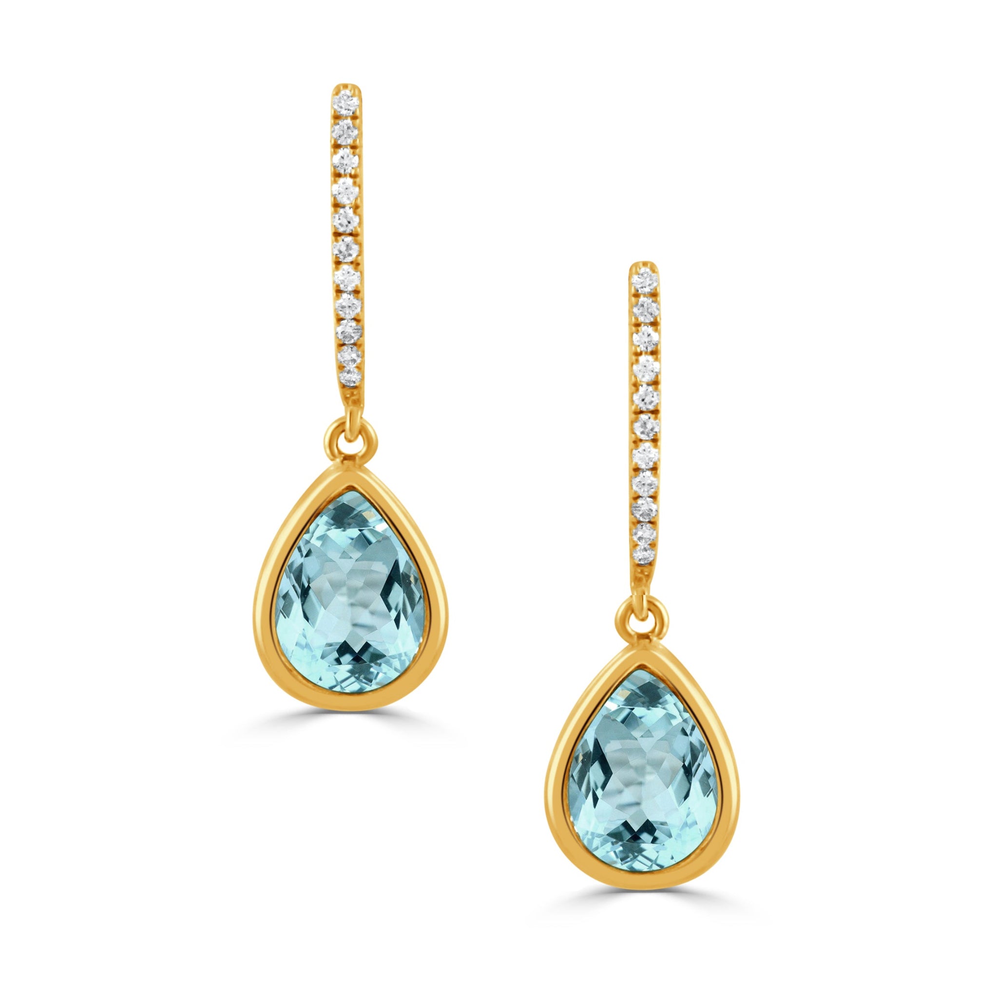 Sky Blue Topaz & Diamond Pavé 18K Gold Drop Earrings