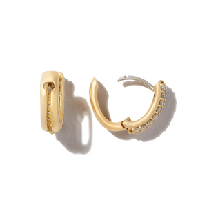 Marla Aaron 18K Yellow Gold Diamond Huggie Earring Base