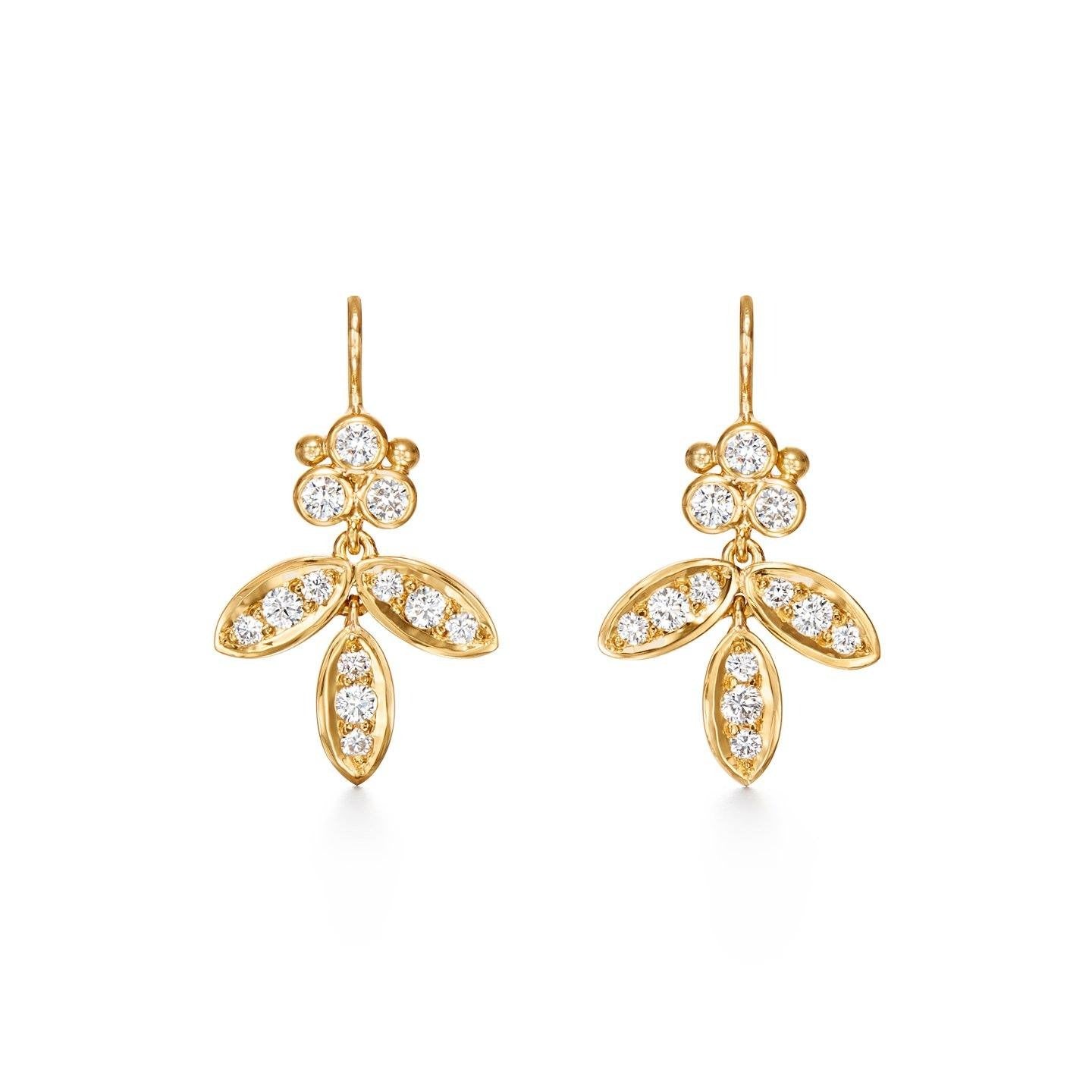 Temple St. Clair Diamond Foglia Earrings