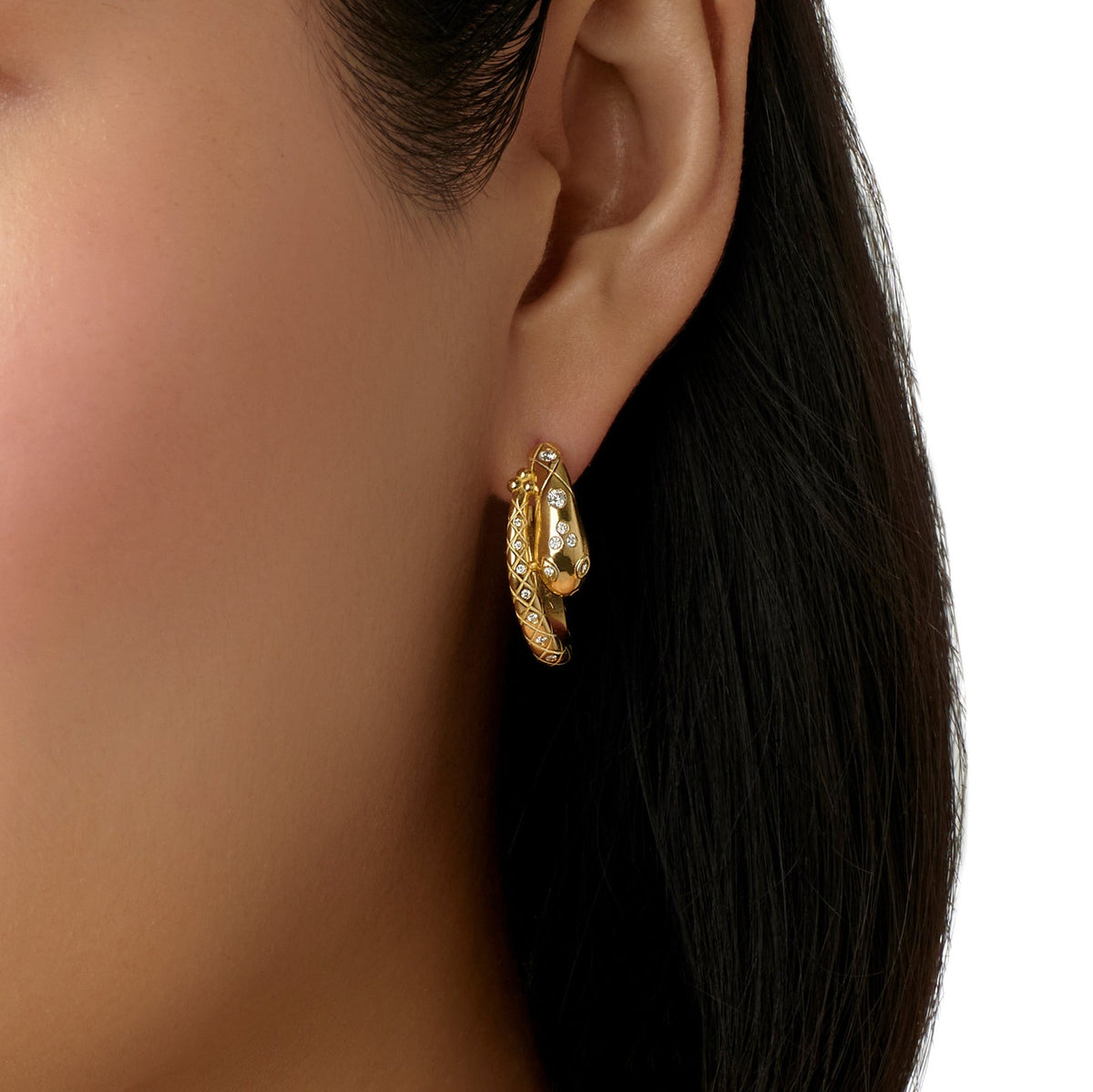 Temple St. Clair Delphi Serpent Hoop Earrings