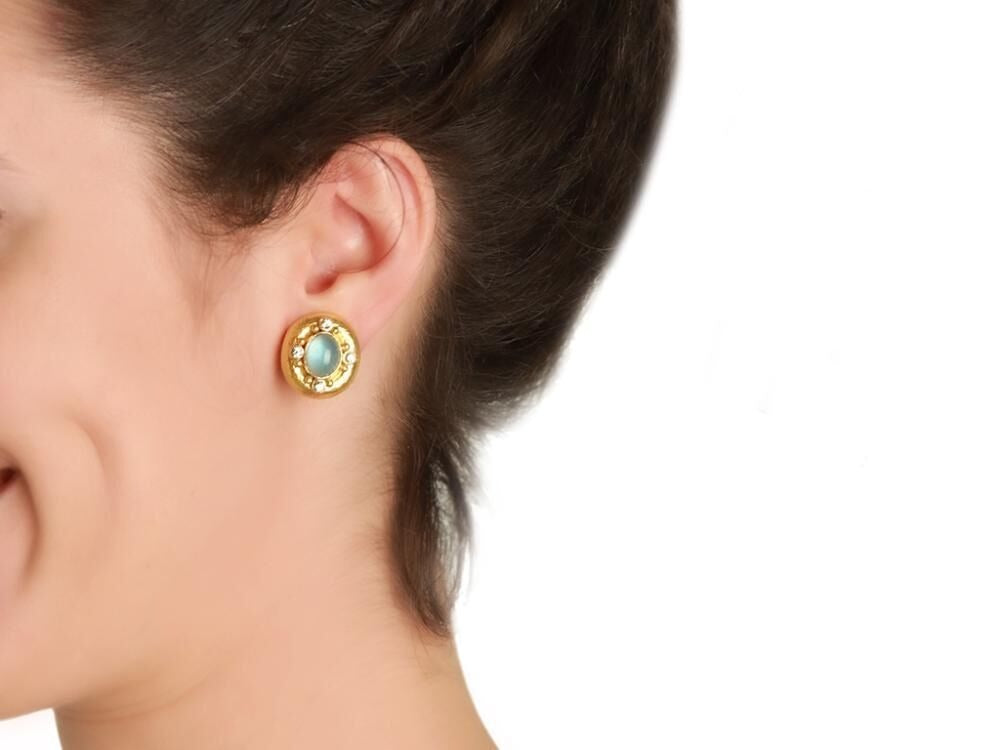 Elizabeth Locke Aquamarine & Blue Zircon Earrings