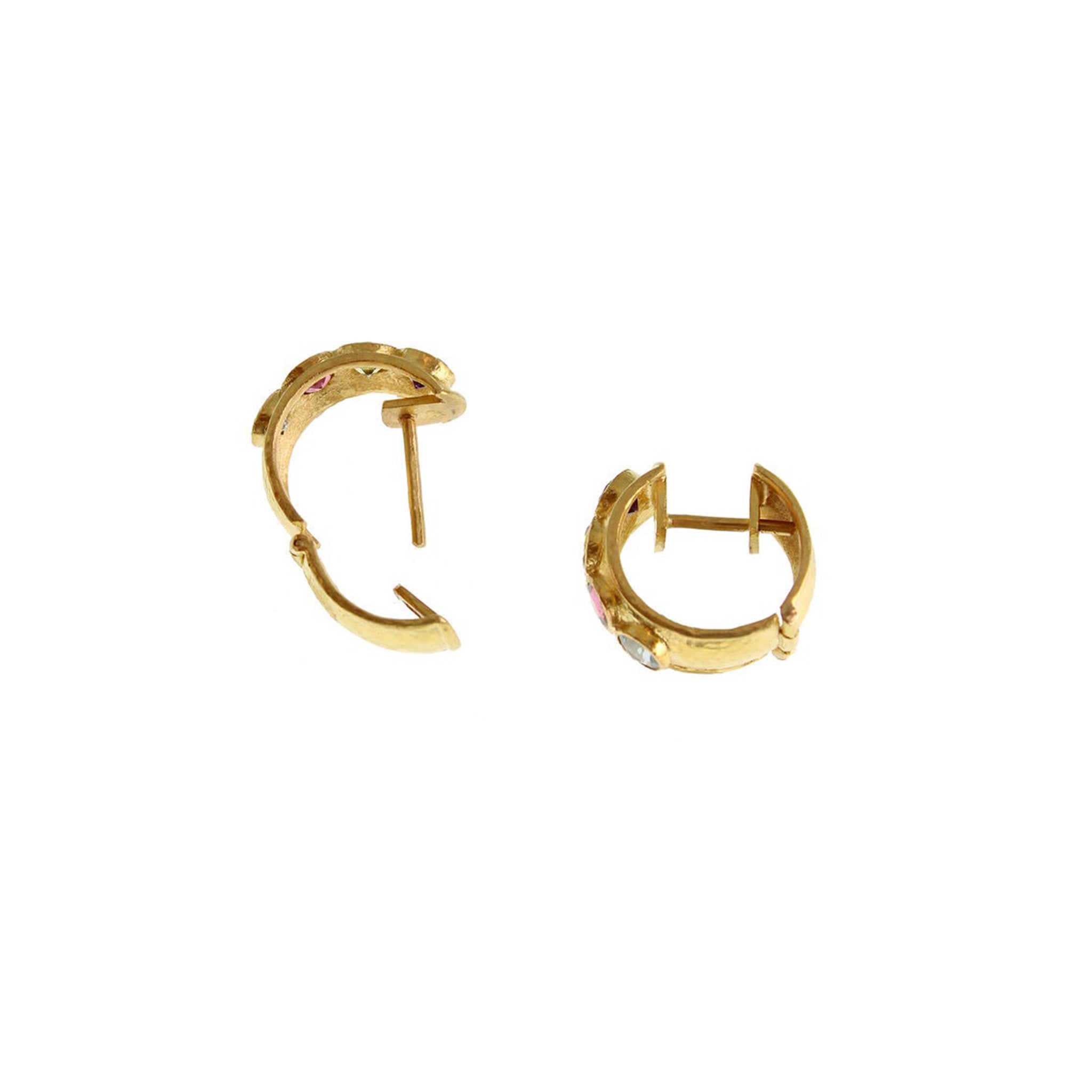 Elizabeth Locke “Tutti Frutti” Wide Hoop Earrings