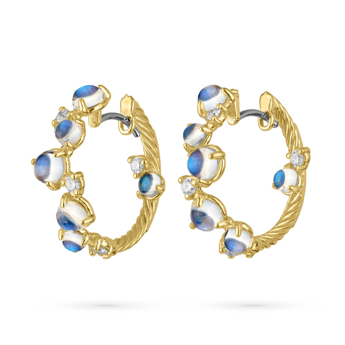 Paul Morelli Blue Moonstone Bubble Hoop Earrings