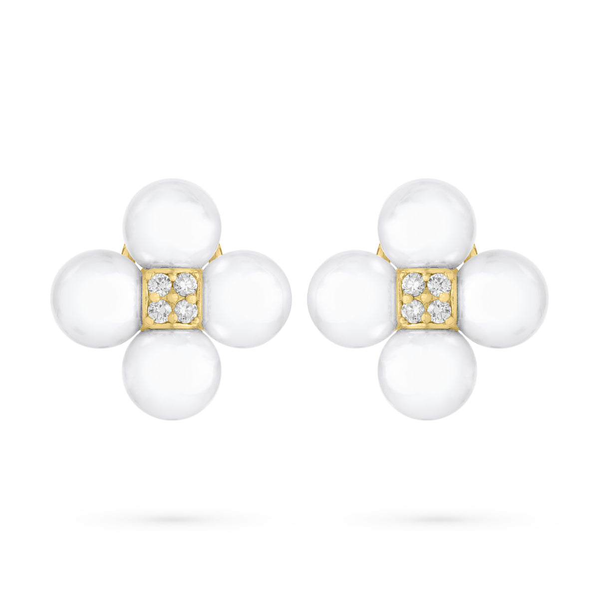 Paul Morelli Pearl & Diamond Sequence Clip Earrings