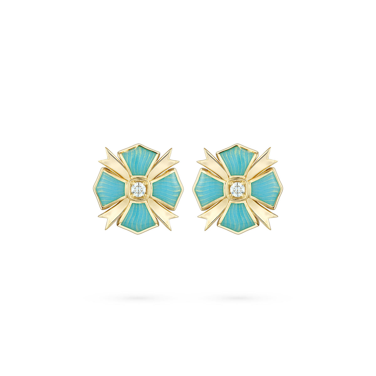 Paul Morelli Gallant Turquoise Enamel Bow Stud Earrings