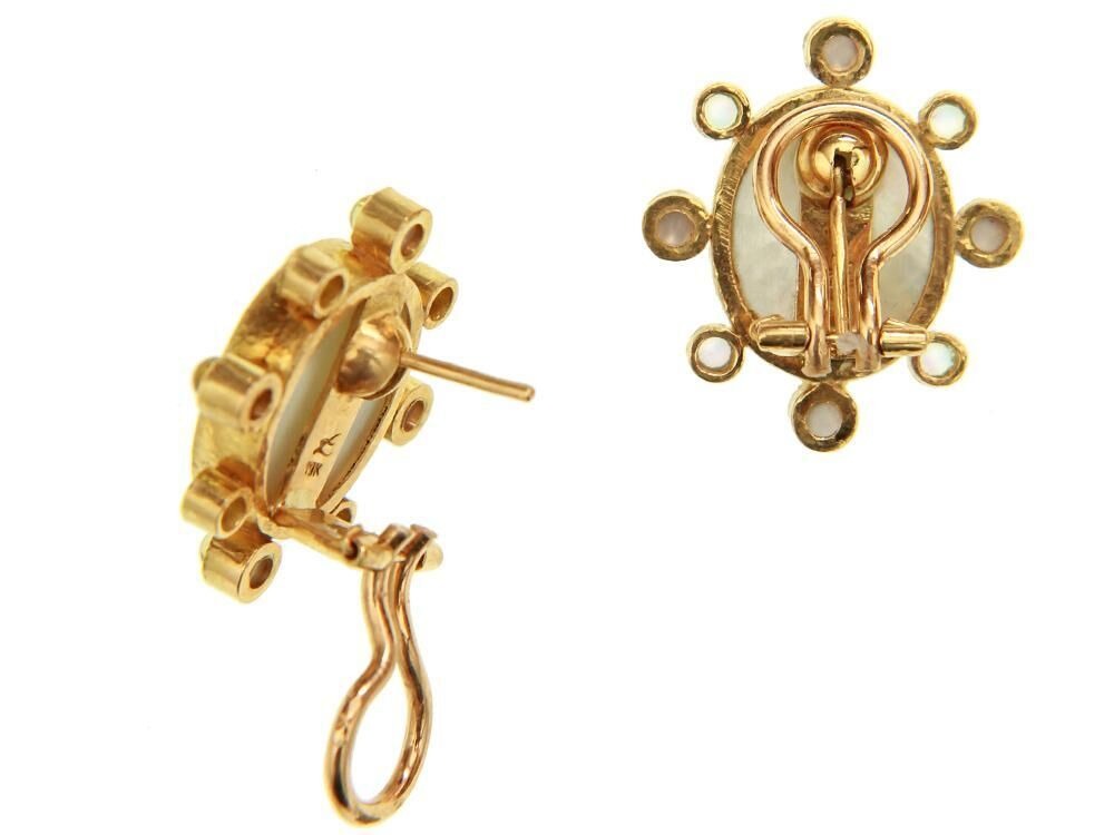 Elizabeth Locke Light Aqua “Goddess With Wheat” Earrings