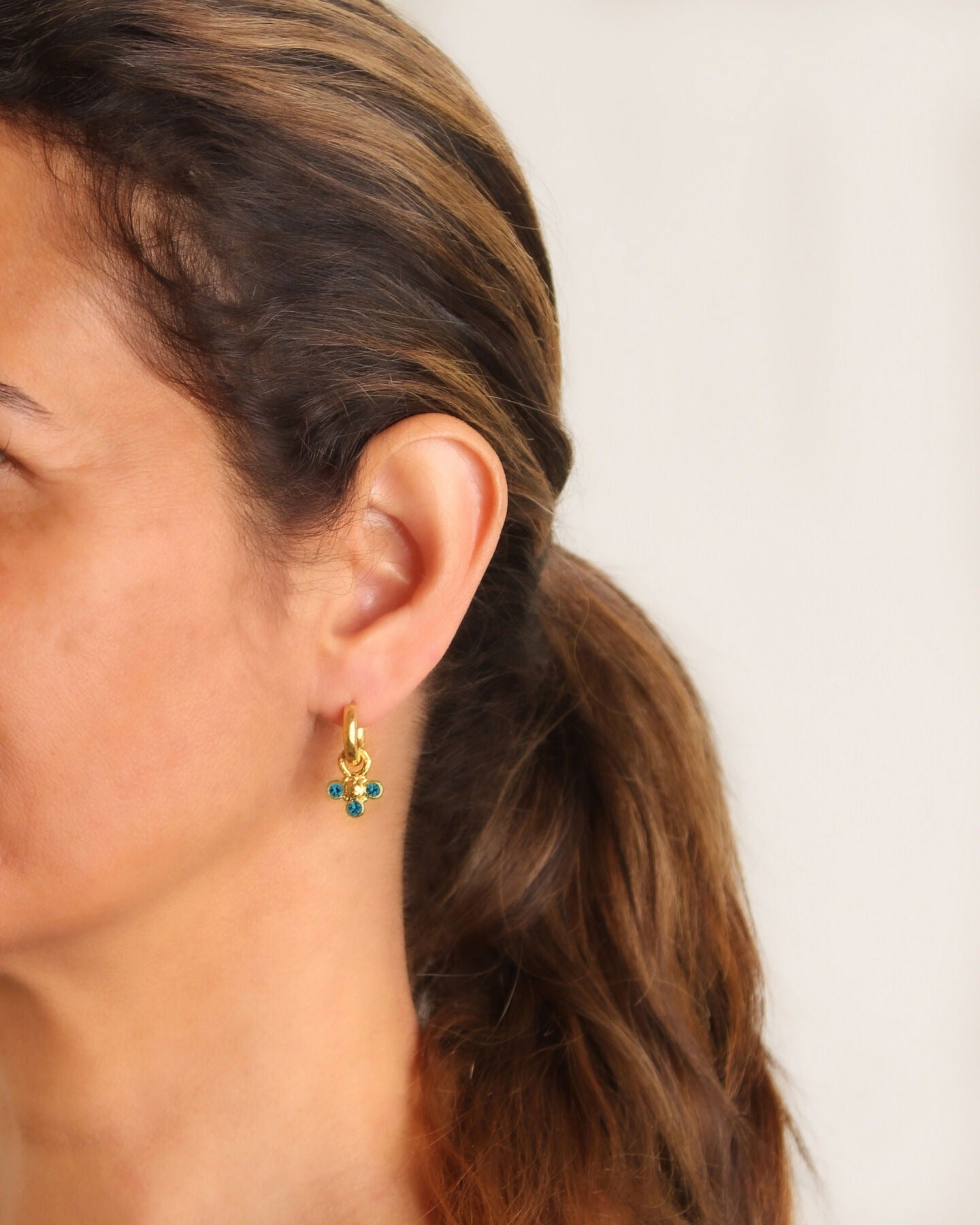 Elizabeth Locke Rubellite Gold Dome Earring Charms