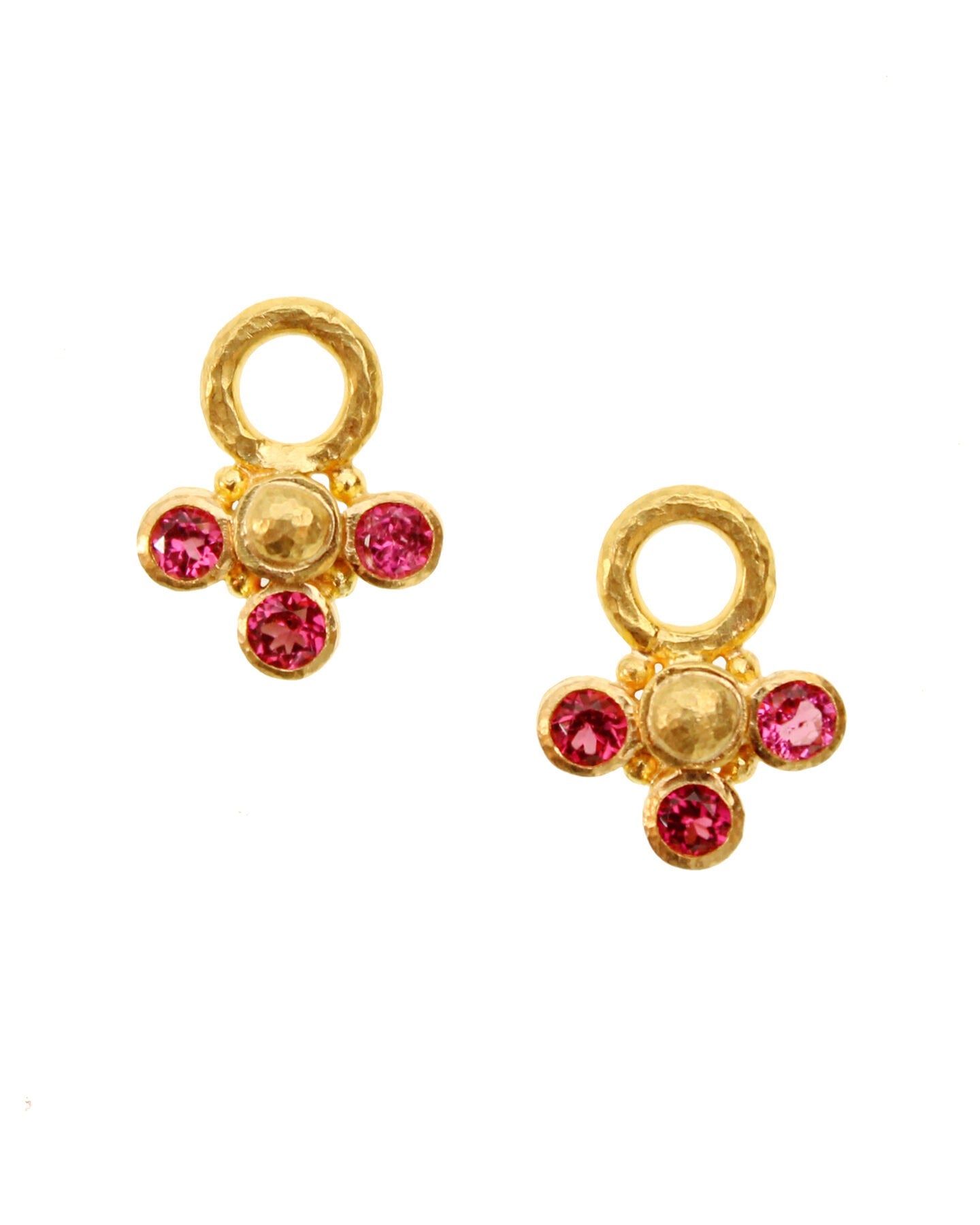 Elizabeth Locke Rubellite Gold Dome Earring Charms