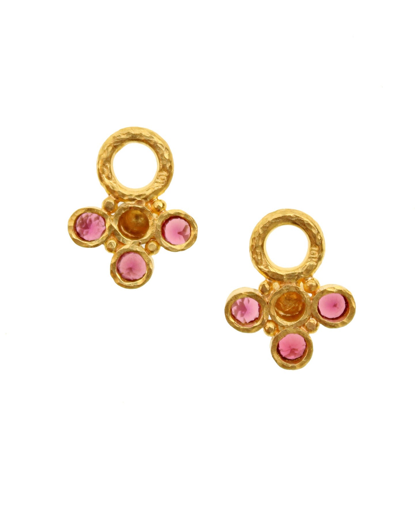 Elizabeth Locke Rubellite Gold Dome Earring Charms