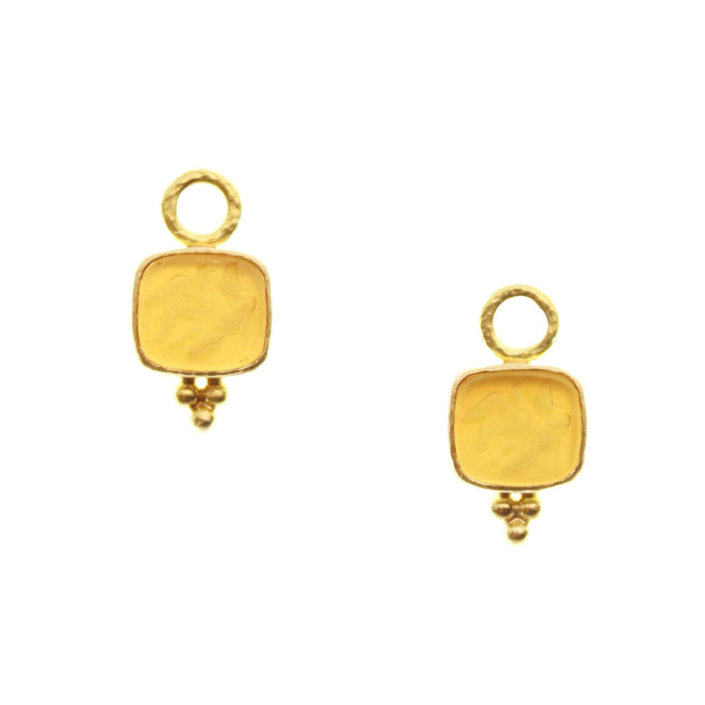 Elizabeth Locke Light Amber “Pegasus, Goddess & Moon” Earring Charms