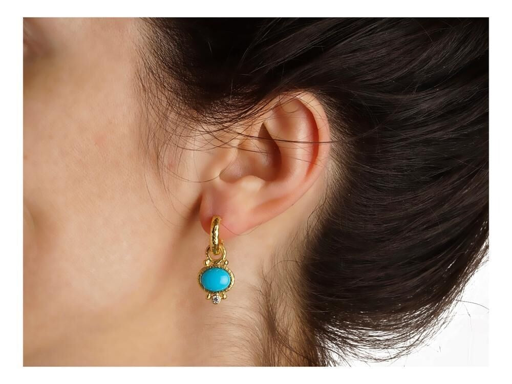 Elizabeth Locke Sleeping Beauty Turquoise Earring Charms