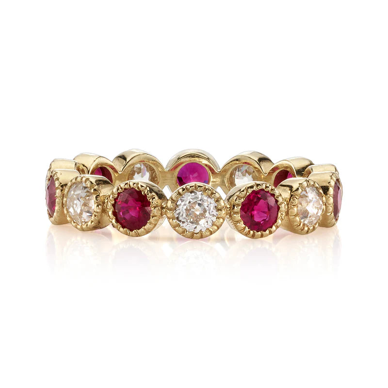 Single Stone Diamond & Ruby Medium Gabby Band