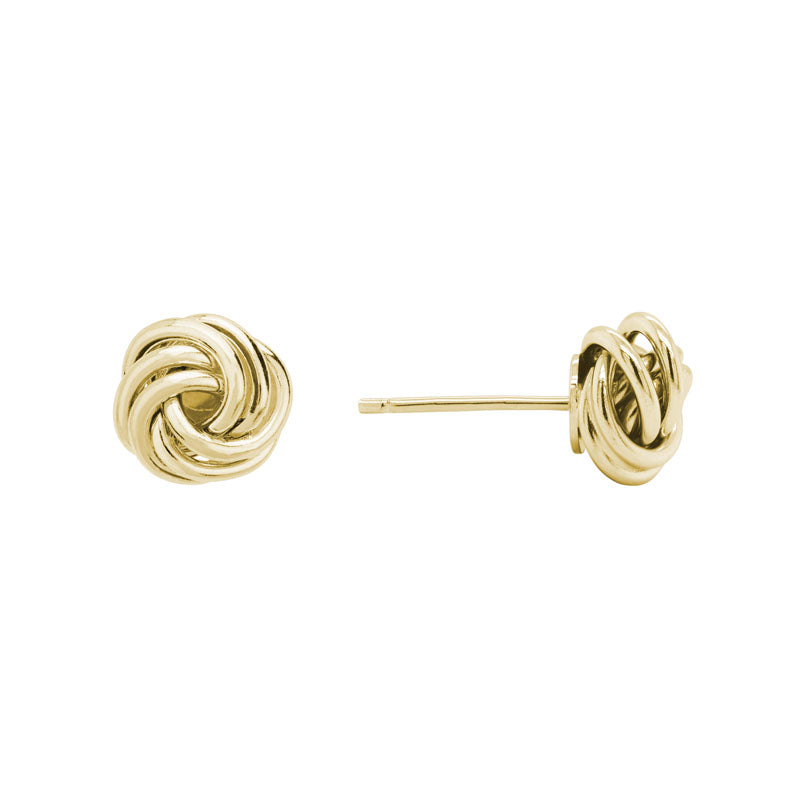 14K Yellow Gold 8.5mm Knot Stud Earrings